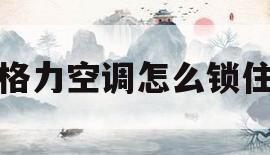 格力空调怎么锁住(格力空调怎么锁住柜机按键)