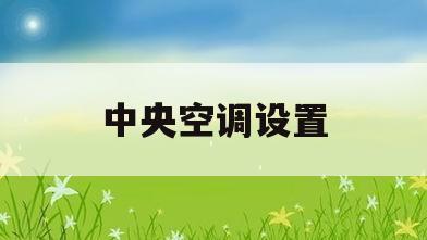 中央空调设置(中央空调设置主机)