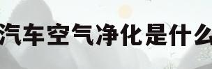 汽车空气净化是什么(汽车空气净化系统的工作原理)