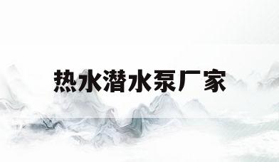 热水潜水泵厂家(热水潜水泵现货供应)