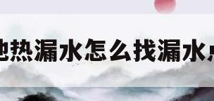 地热漏水怎么找漏水点(楼下说漏水了 但我家是干燥的)