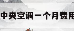 中央空调一个月费用(中央空调一个月电费多少)