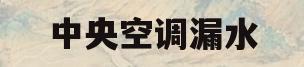 中央空调漏水(中央空调漏水怎么解决)