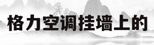 格力空调挂墙上的(格力挂墙空调怎么拆清洗)
