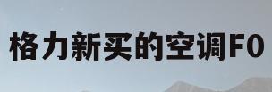 格力新买的空调F0(格力新买的空调外机响)