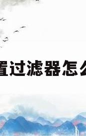 前置过滤器怎么选(自来水前置过滤器怎么选)