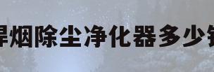 焊烟除尘净化器多少钱(焊接烟尘净化器工作原理)