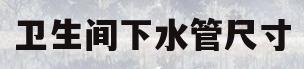 卫生间下水管尺寸(卫生间下水管尺寸图)