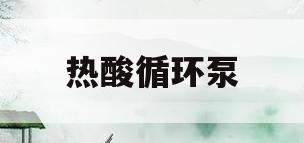 热酸循环泵(热循环泵的价格是多少)