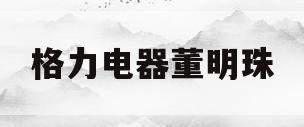 格力电器董明珠(格力电器董明珠简历)