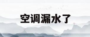 空调漏水了(空调漏水了咋回事)