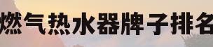 燃气热水器牌子排名(燃气热水器牌子排名前十)