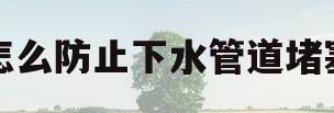 怎么防止下水管道堵塞(如何防止下水道堵)