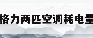 格力两匹空调耗电量(格力空调2匹用电量是多少)