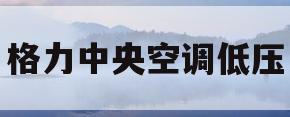 格力中央空调低压(格力中央空调低压高怎么处理)