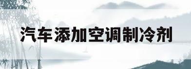 汽车添加空调制冷剂(汽车添加空调制冷剂视频)