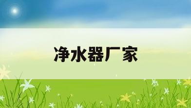 净水器厂家(净水器厂家直销)